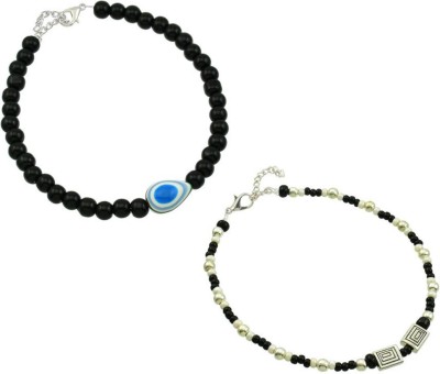 HIGH TRENDZ Combo pack of 2 Single Leg Beads Alloy Anklet(Pack of 2)