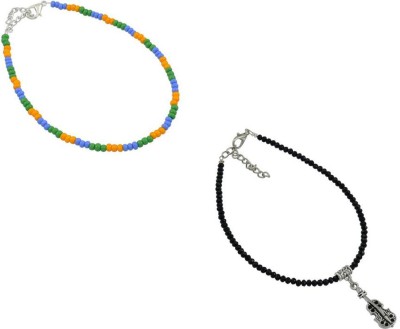 HIGH TRENDZ Combo pack of 2 Single Leg Beads Alloy Anklet(Pack of 2)