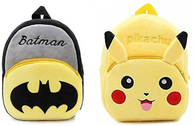 NH creation Nh_Kids School Bag Soft Plush batman pikachu backpack Backpack(Yellow, 10 L)