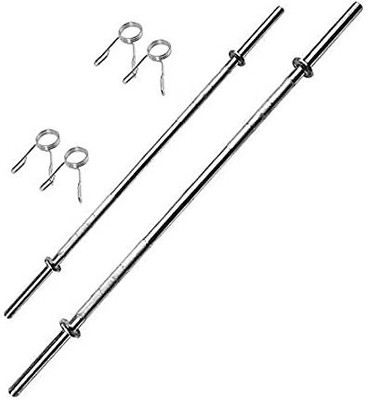 BULLAR 4Ft Straight and 3Ft Straight Rod with 2 Pair Spring Lock (3FT(s)/4FT-19MM) Weight Lifting Bar