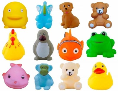 littlewish 12 Pcs New Born Baby Chu Chu Bath Toys With BPA Free Non-Toxic Bath Toy (Multicolor) Bath Toy(Multicolor)