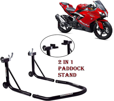 Grandbiker Dismantlable Rear Paddock Stand with Swingarm Rest and Bobbin For TVS Apache 310RR Bike Storage Stand(Floor Mount)