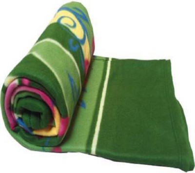 KARNIMAA Floral Single Fleece Blanket for  AC Room(Polyester, Green)