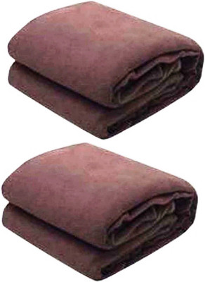 Weavekart Solid Single Fleece Blanket for  AC Room(Polyester, Brown & Brown)