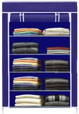 Bhimada cloth stand rack shelf almirah PVC Collapsible Wardrobe(Finish Color - Blue, DIY(Do-It-Yourself))