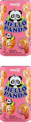 Meiji HELLO PANDA STRAWBERRY CREAM BISCUIT Cream Filled Biscuit(2 x 45 g)