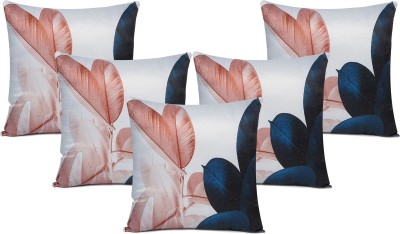 Riara Floral Cushions Cover(Pack of 5, 30 cm*30 cm, White, Blue)