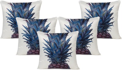 Riara Printed Cushions Cover(Pack of 5, 30 cm*30 cm, White, Blue)