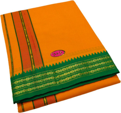 TRUEVELLI Butter Fly Dhoti + Attached Towel Set Self Design Men Dhoti