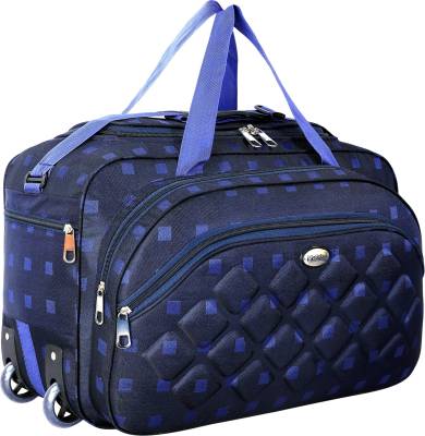 Goldstar (Expandable) Strolley Duffel Bag - travel duffel luggage trolley heavy duty premium bag 60L - Blue - Large Capacity Duffel With Wheels (Strolley)