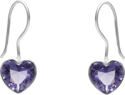 GIVA Sterling Silver Ornate Purple Heart Earrings for women & girls with 925 stamped Sterling Silver Hoop Earring