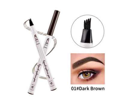 Three Elements Eye Brow Makeup, Eyebrow Pencil with a Micro-Fork Tip Applicator Creates Natural Looking Brows Effortlessly and Stays on All Day Microblading Effect Black eyebrow Pen waterproof smudge proof eye makeup 10 g(brown)