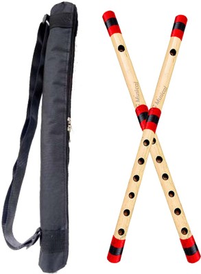 SG MUSICAL G + A Scale 6 Hole Natural Bansuri (Set Of 2) With Carry Bag Bamboo Flute(43 cm)