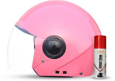 GoMechanic Anymal Series Beetle Open Face Motorbike Helmet with Vista Cleaner (170 ml) Combo