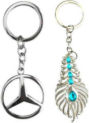 Abelestore Combo Mercedes Car Logo with OMG key ring Key Chain Key Chain