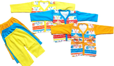 NewJainTraders Baby Boys & Baby Girls Casual T-shirt Pyjama(Yellow, Blue, Orange)