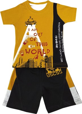 Muskan Readymade Baby Boys & Baby Girls Casual T-shirt Shorts(Brown)