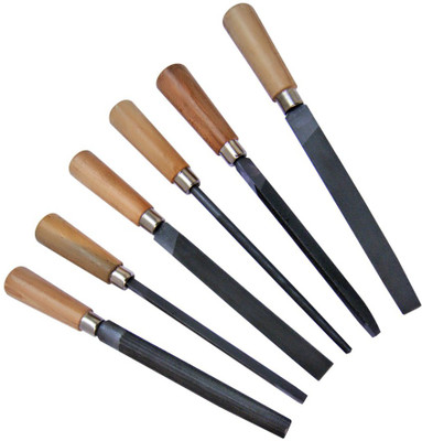 Scorpion 6” File (Set Of 6 Pcs) With Wooden Handle Knife Sharpening Steel(Steel)