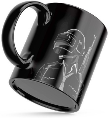 bhumiyaan Dark Pubg 350ml black ceramic mug. Ceramic Coffee Mug(325 ml)