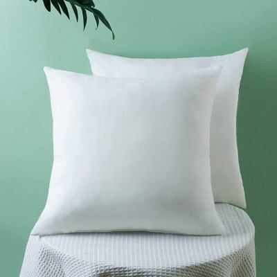 LaVichitra Comfy Polyester Fibre Solid Cushion Pack of 2(White)