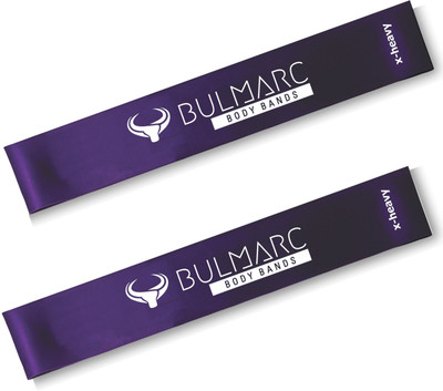Bulmarc Set of 2 X-Heavy Resistance Bands (60 - 85 lbs) Resistance Tube(Dark Purple)