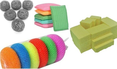 s.m.mart ALL IN ONE SCRUB PADS COMBO FOR ALL TYPES OF NEED (PACK OF 6 OF EACH SCRUB PAD) Scrub Sponge, Scrub Pad(Regular, Pack of 24)