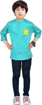 MADE IN THE SHADE Boys Solid Casual Blue Shirt