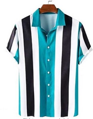 SKY BLUE ENTERPRISE Men Striped Casual Dark Blue Shirt