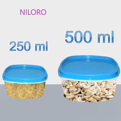 NILORO Plastic Bread Container  - 500 ml, 250 ml(Pack of 2, Clear)