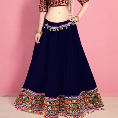 Aaina creations Embroidered Women Regular Dark Blue Skirt