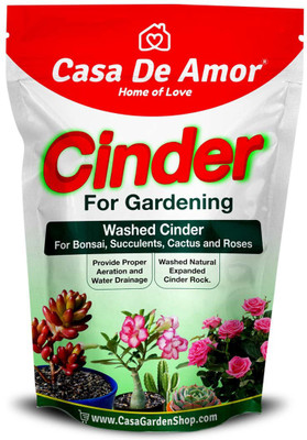 Casa De Amor Cinder for Gardening, Washed for Bonsai, Succulents, Cactus and Roses (900 gm) Soil, Potting Mixture(0.9 kg, Granules)