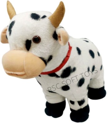 Ritu Shubhman's Creation American Cow Stuffed Animal (45 cm) Huggable Cute Soft Plush Toy for Kids/Boys/Girls/Best Birthday Gift | Cow Soft Toy | Domestic Animal | Soft Toys For Kids & Girls | Cow stuff Toy  - 36 cm(Pink)