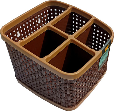 shivshakti enterprises 5 Compartments plastic pen pencil holder(Brown)