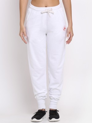 A nd J Solid Women White Track Pants