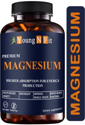 Young N Fit Chelated Magnesium Glycinate Citrate Oxide Supplement Natural (YNF76)(60 Capsules)