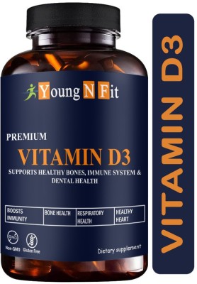 Young N Fit Plant Based Vitamin D3 K2 MK7 Supplement Veg Premium (YNF46)(30 Capsules)