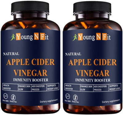 Young N Fit Apple Cider Vinegar Capsule with mother for Weight Loss, (YNF96)Advanced(2 x 60 Capsules)