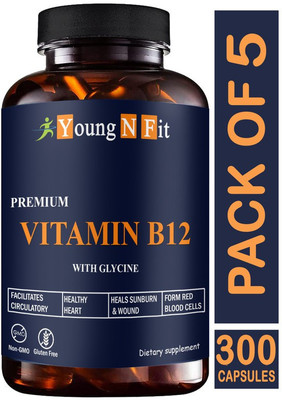Young N Fit Organic B Complex Vitamins B12 and Biotin for Metabolism(YNF274)Pro(5 x 60 Capsules)