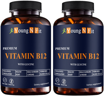 Young N Fit Organic B Complex Vitamins B12 and Biotin for Metabolism(YNF136)Pro(2 x 60 Capsules)