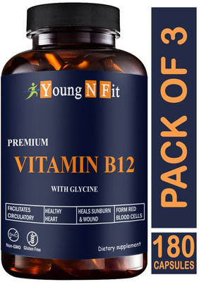 Young N Fit Nutrition Organic B Complex Vitamins B12 and Biotin (YNF182)Advanced(3 x 60 Capsules)