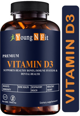 Young N Fit Plant Based Vitamin D3 K2 MK7 Supplement Veg Pro (YNF92)(60 Capsules)