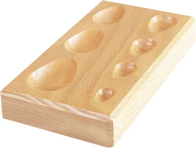 Scorpion Dapping Block Hardwood Pear Shape 7 Cavity Sizes