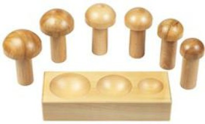 Scorpion Double Sided Wood Dapping Block With Punches Set of 6 Mushroom shaped punches