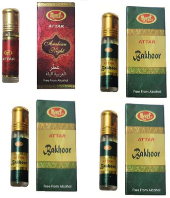 MONET 1 arabian night attar & 3 attar bakhoor.8ml each ,pack of 4. Floral Attar(Woody)