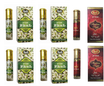 MONET 4 attar phul attar, 2 arabian night attar.8 ml each ,pack of 6 Floral Attar(Floral)