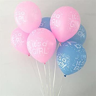 R G ACCESSORIES Printed It's a Boy It's A Girl Pink & Blue Printed Balloons 25 pcs Balloon(Blue, Pink, Pack of 24)