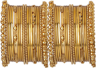 Shining Diva Alloy Gold-plated Bangle Set(Pack of 40)