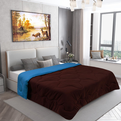 Glassiano Solid Double Comforter for  AC Room(Microfiber, Teal, Coffee)