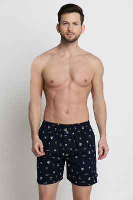 VAN HEUSEN Men Navy Printed Elasticized Waistband Printed Boxer Shorts Printed Men Boxer