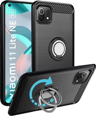 Unistuff Back Cover for Mi 11 Lite, Xiaomi 11 Lite NE 5G(Black, Ring Case, Pack of: 1)